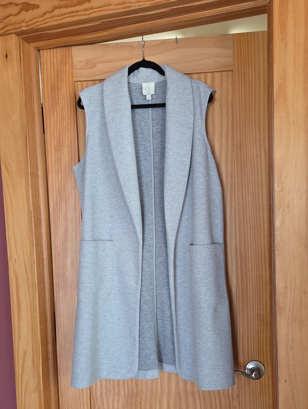 Joie Gray Knit Open-Front Vest